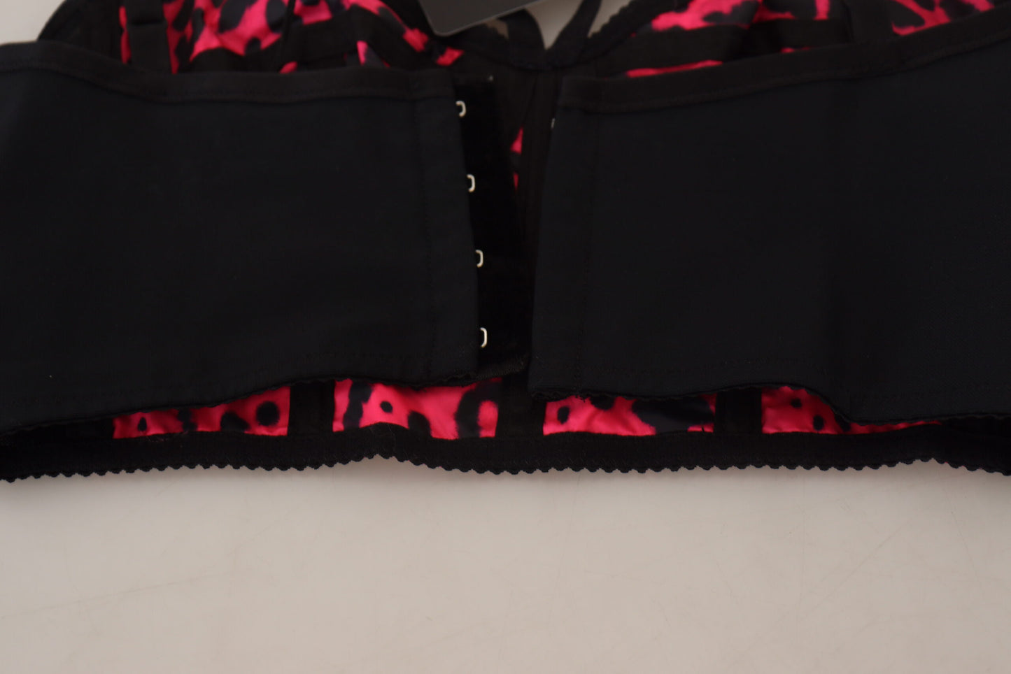 Top bustier corto con stampa leopardata rosa Dolce & Gabbana
