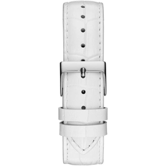Guess White Leather Dress Watch
