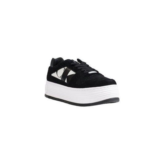 Calvin Klein Jeans Black Leather Platform Sneakers