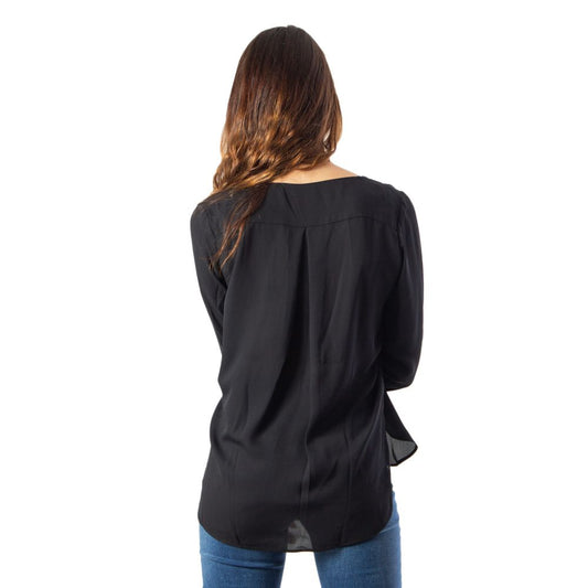 Vila Clothes Black Polyester Blouse
