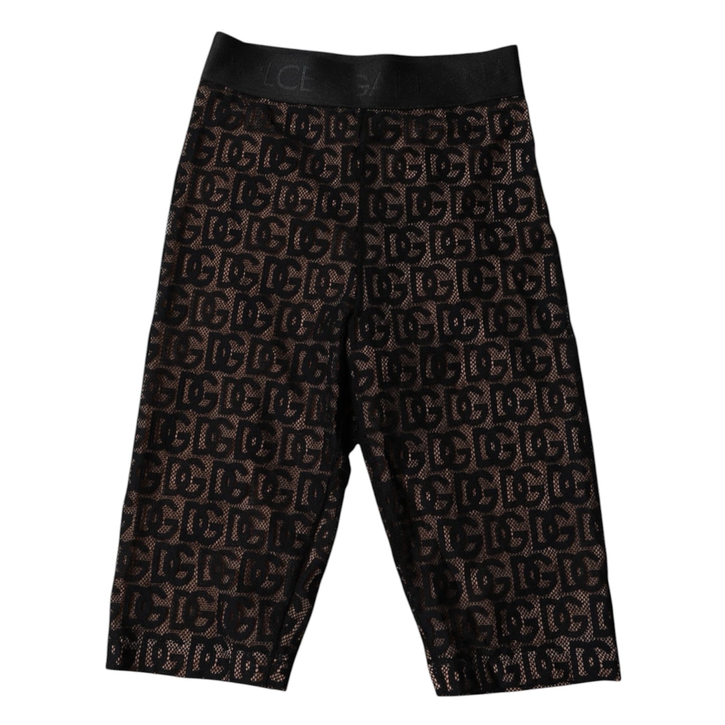 Dolce & Gabbana Black Logo Monogram Cropped Tights Underwear