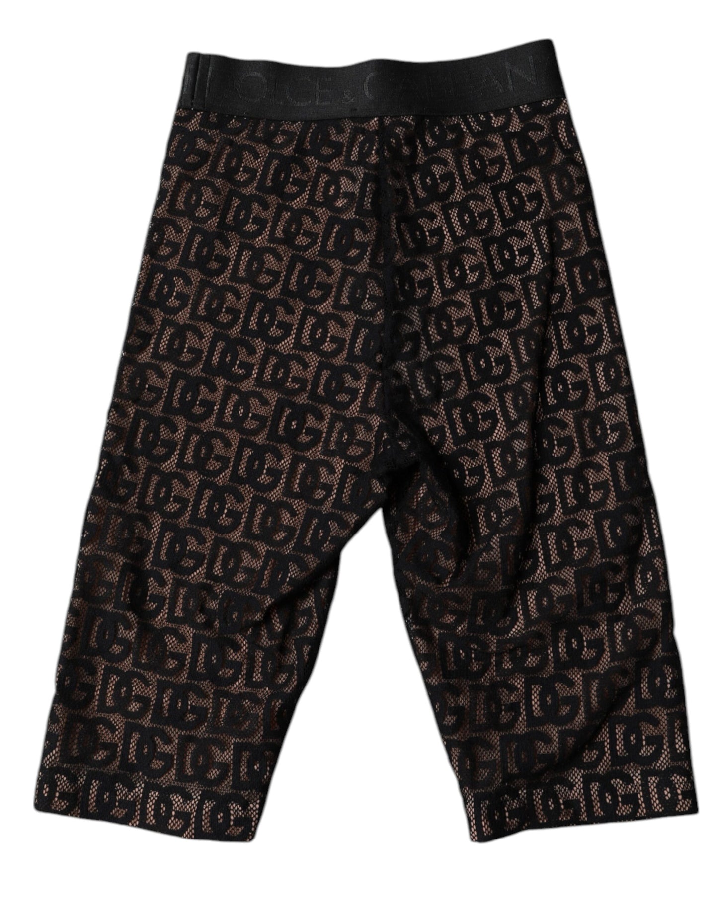Dolce & Gabbana Black Logo Monogram Cropped Tights Underwear