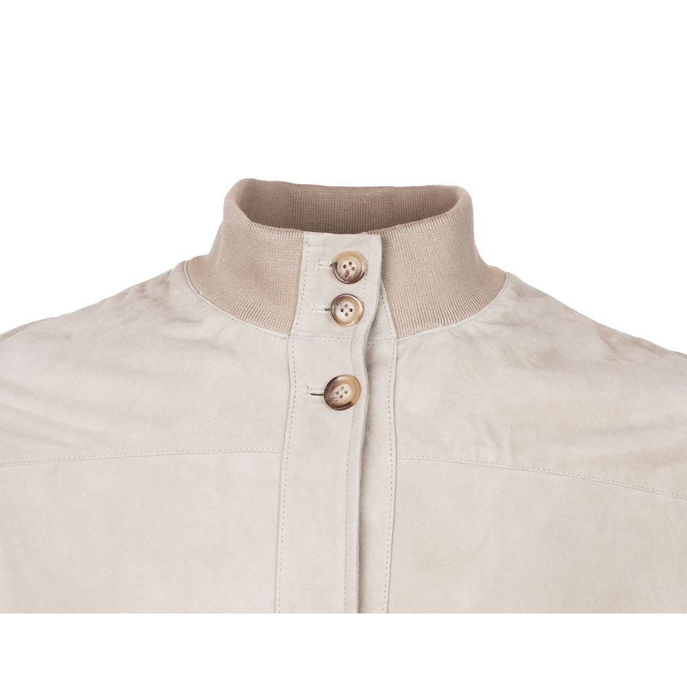 Emilio Romanelli Beige Calfskin Jackets & Coat