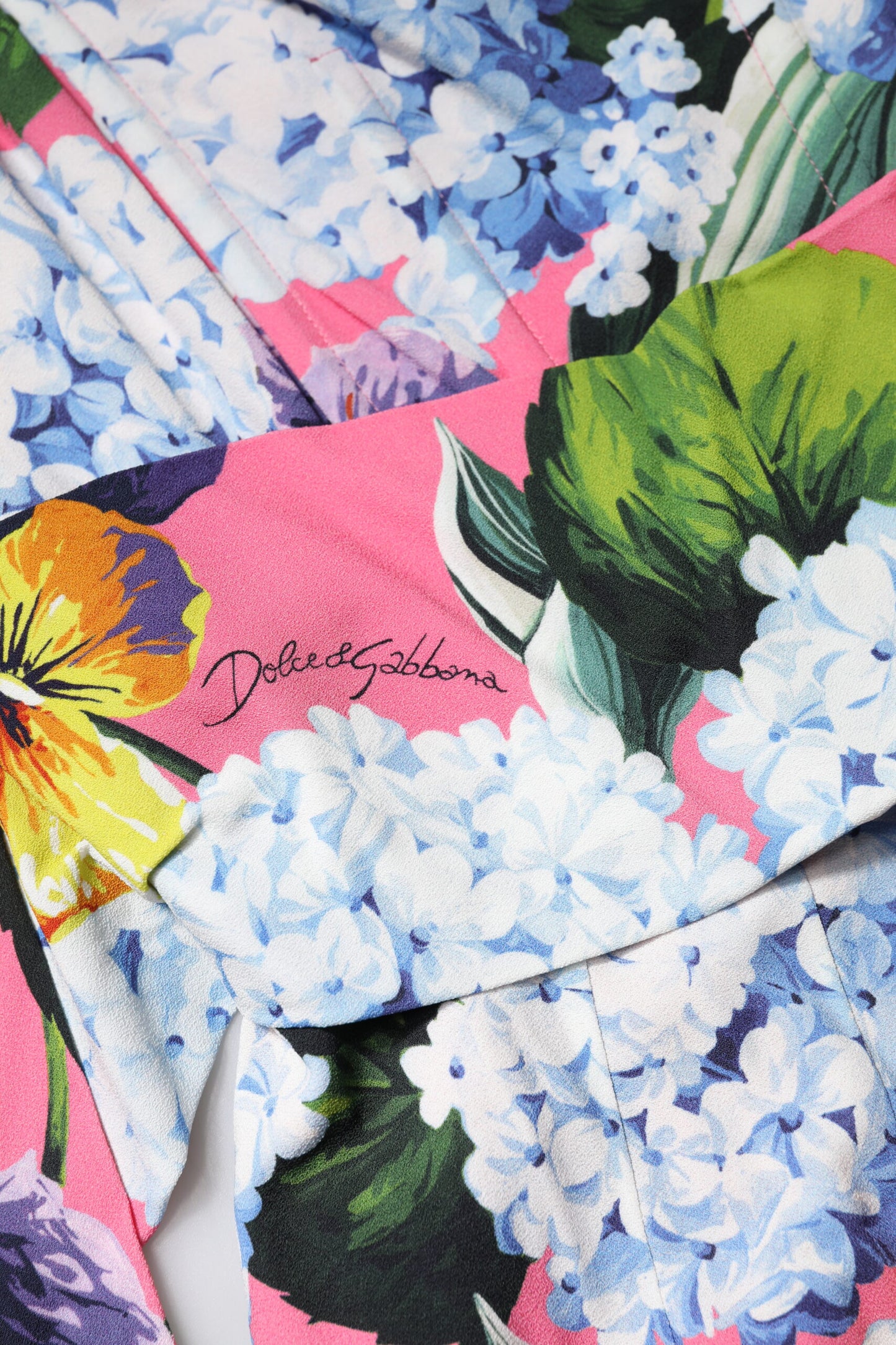 Dolce & Gabbana Multicolor Floral Pleated Sheath Midi Dress