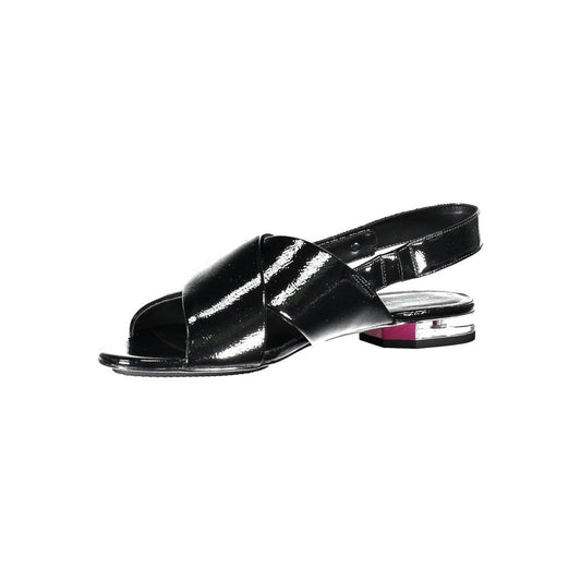 Calvin Klein Black Leather Women Sandal