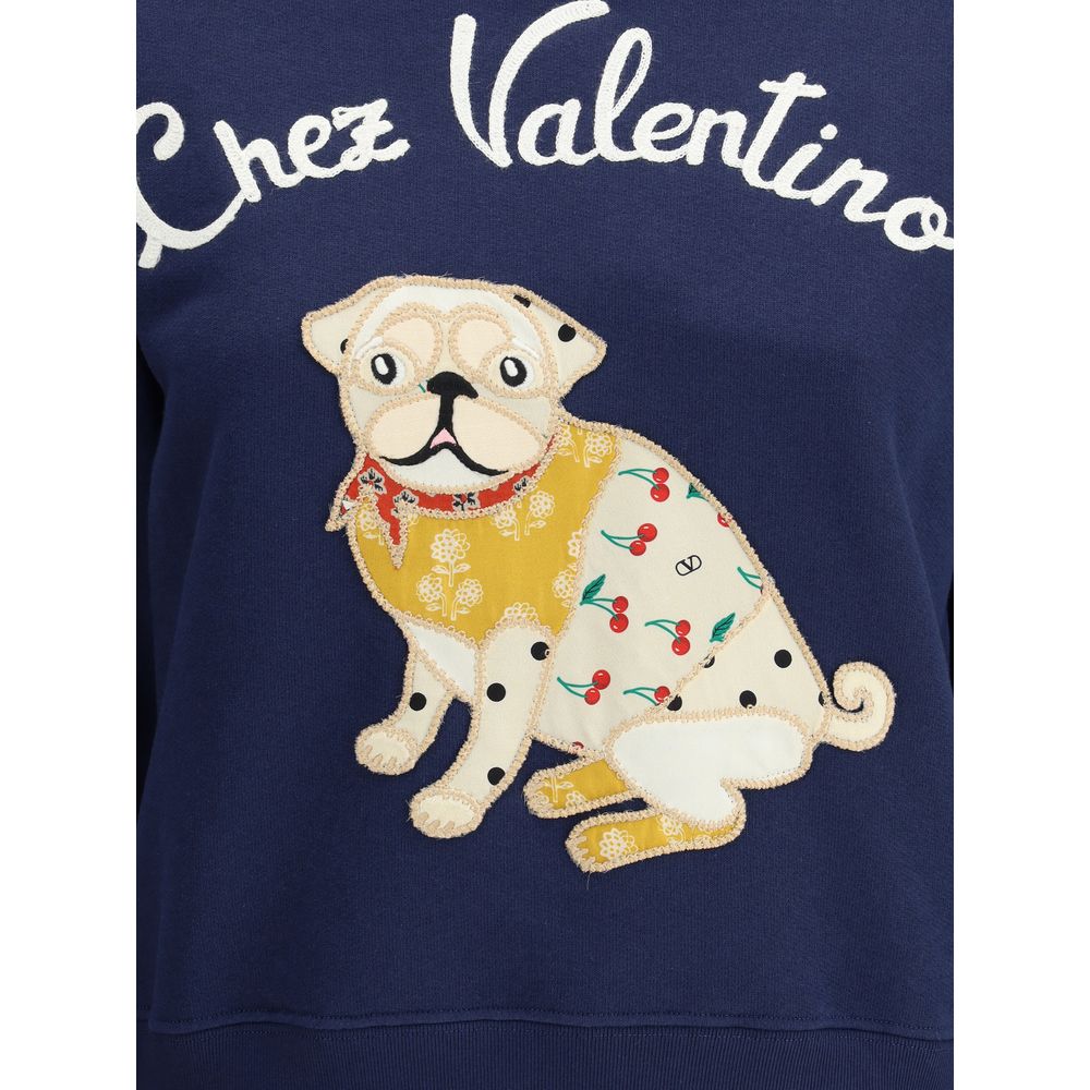 Valentino Blue Cotton Sweatshirt