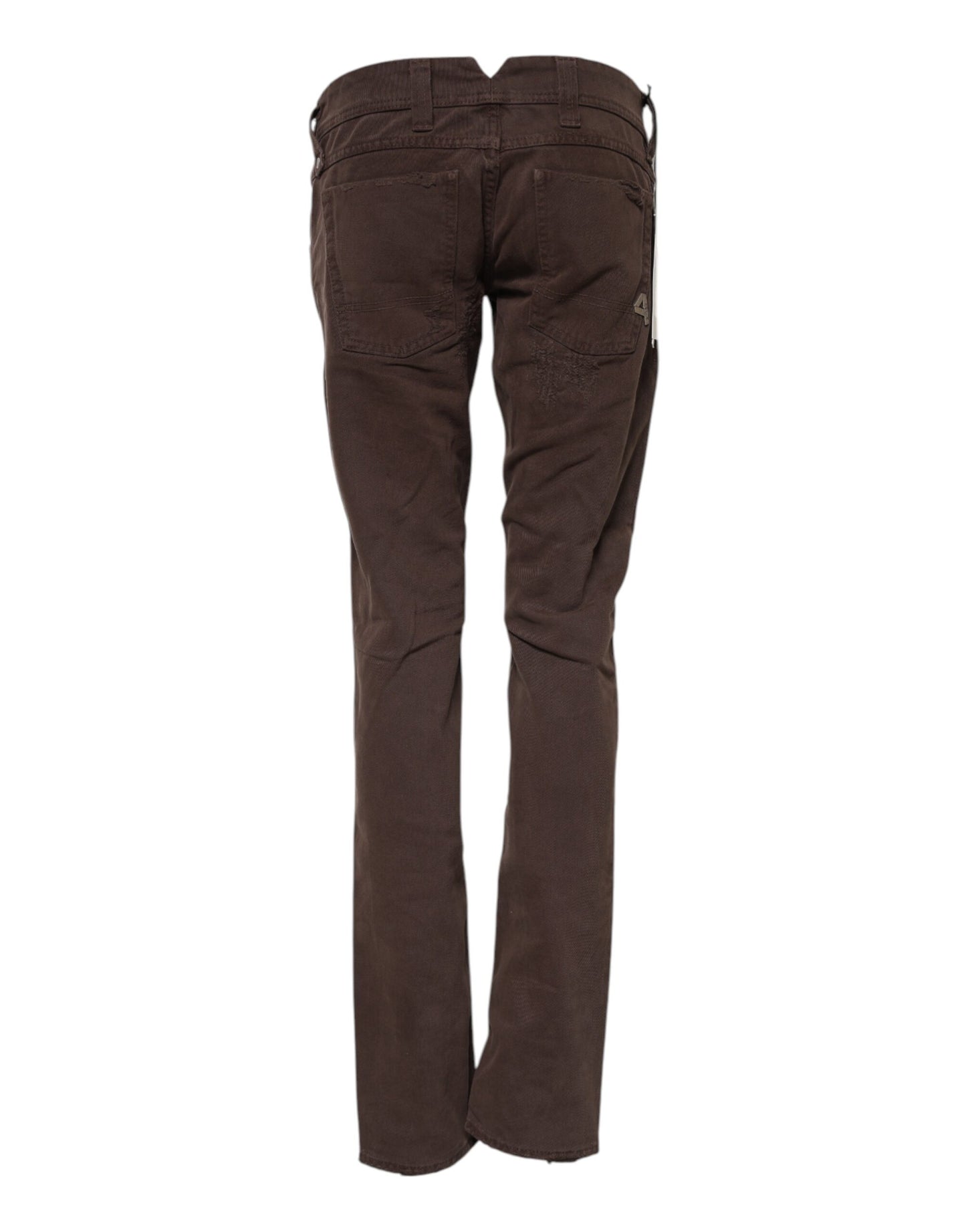 CYCLE Brown Cotton Low Waist Skinny Casual Jeans