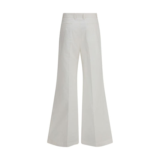 Chloé White Cotton Flared Pants