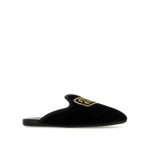 Miu Miu Black Calfskin Mules