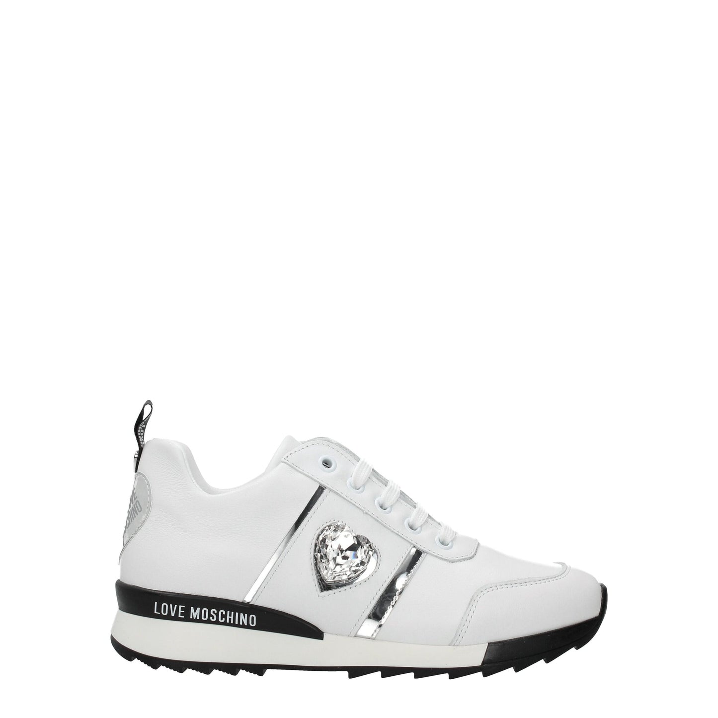 Love Moschino White Leather Low Top Sneakers