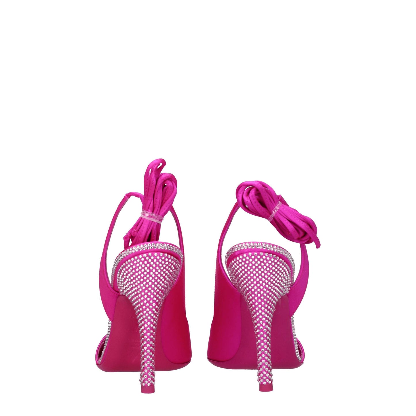 The Attico Pink Satin Stiletto Heel Sandals