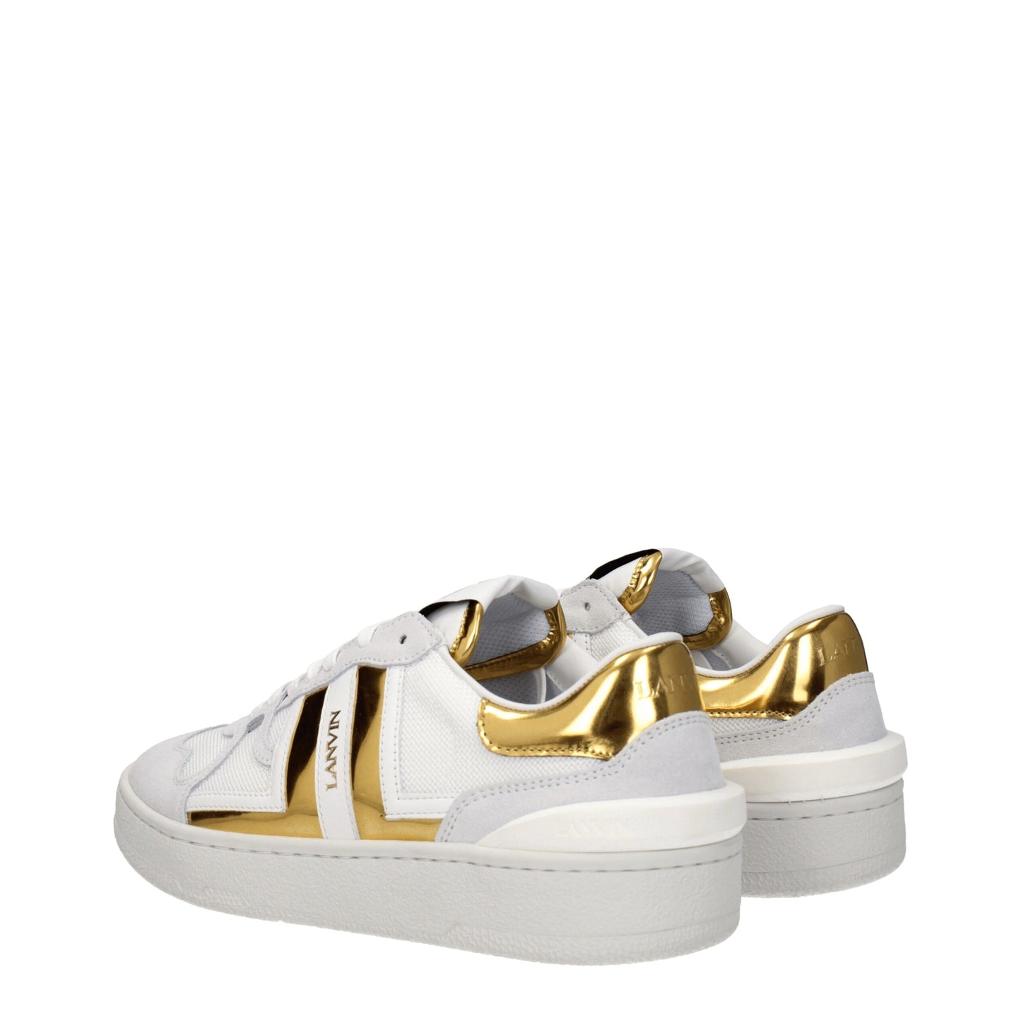 Lanvin White Fabric Low Top Sneakers
