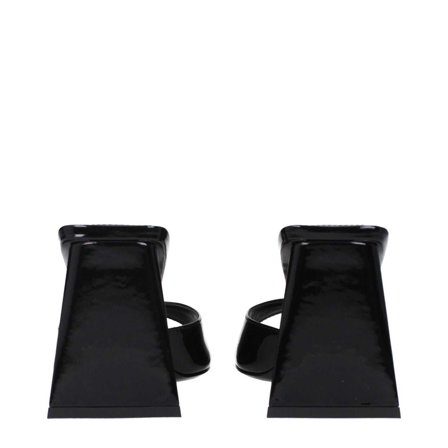 The Attico Black Leather Stiletto Heel Sandals