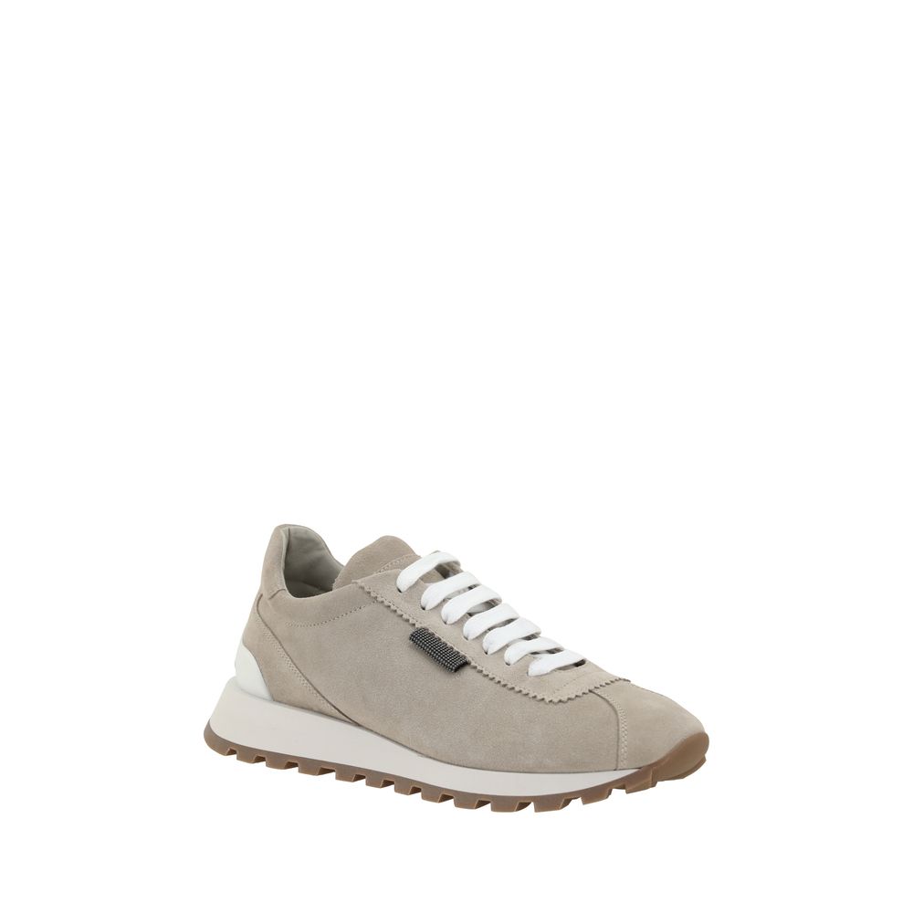 Brunello Cucinelli Beige Rubber Platform Sneakers