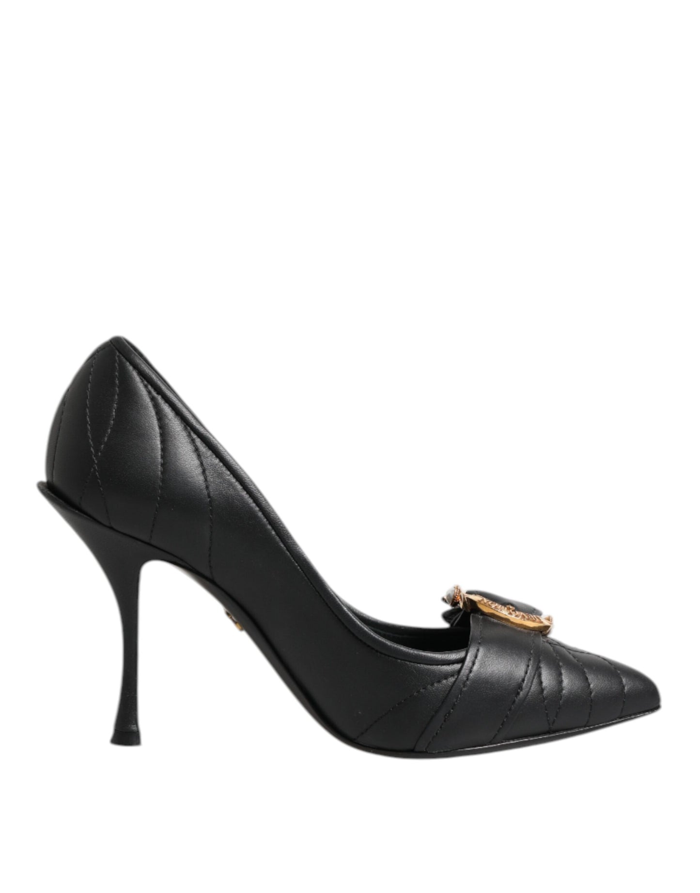 Dolce & Gabbana Black Devotion Leather Heels Pumps Shoes