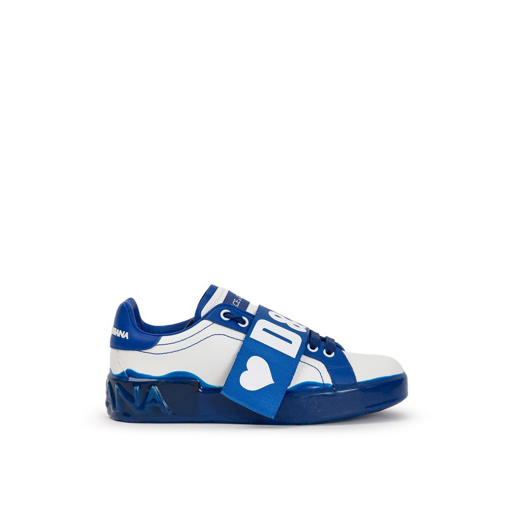 Dolce & Gabbana White Leather Low Top Sneakers