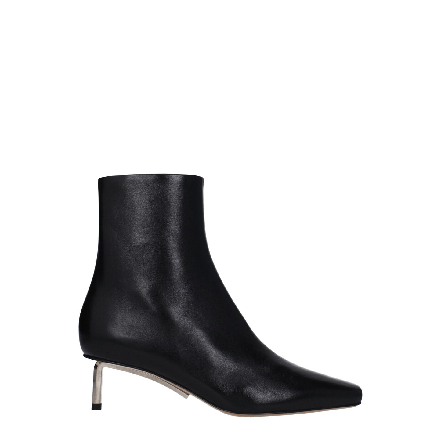 Off-White Black Leather Ankle Boots