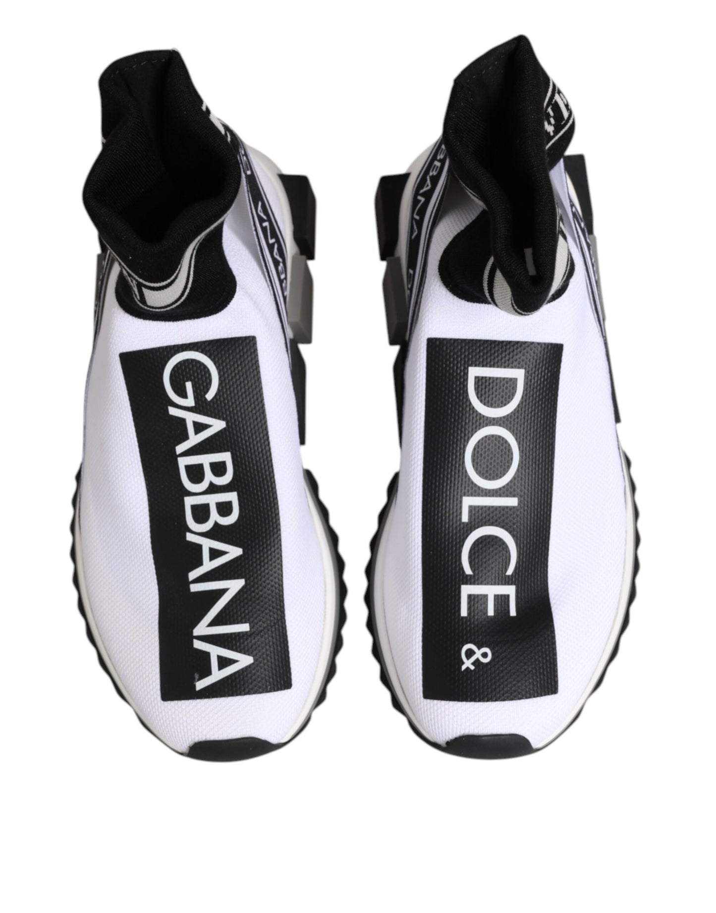 Dolce & Gabbana White Black Sorrento Socks Sneakers Shoes