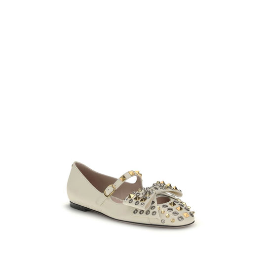 Valentino Garavani Cream Goatskin Ballet Flats