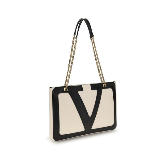Borsa a tracolla Valentino Garavani Bos Taurus in pelle di vitello beige