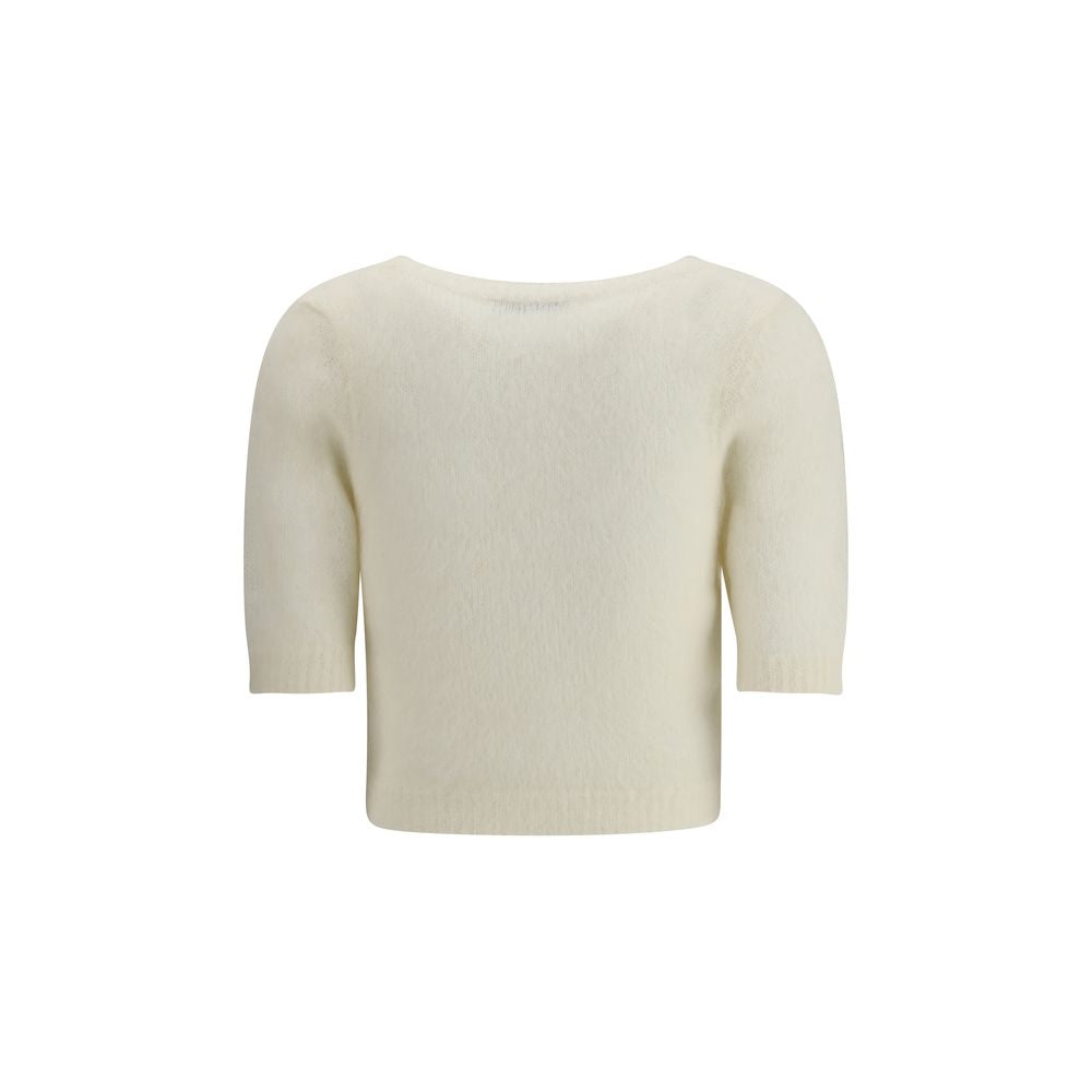 Alessandra Rich White Mohair Sweatshirt