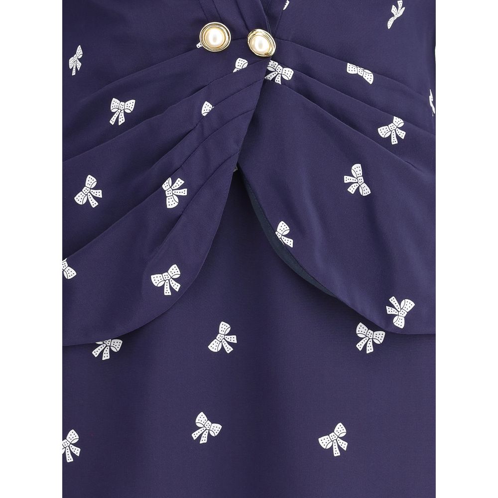 Abito casual in seta blu di Alessandra Rich