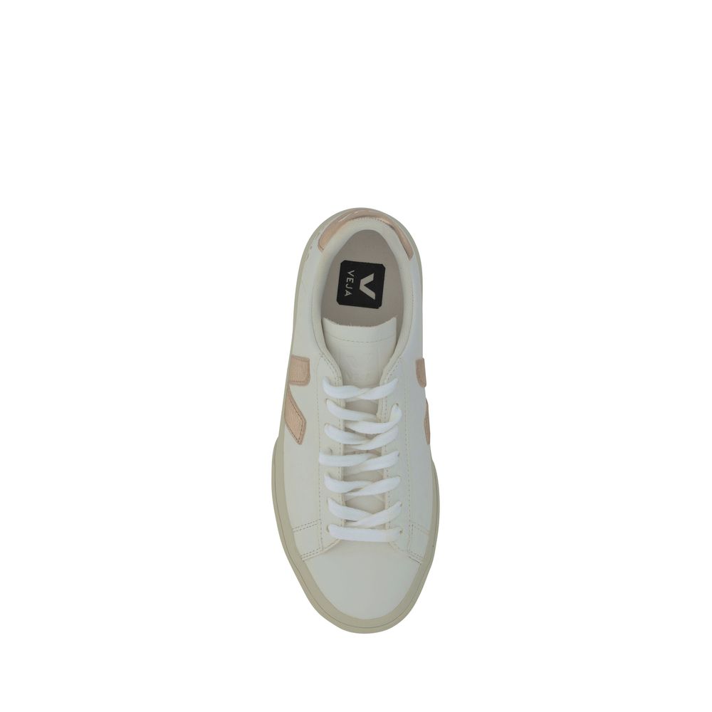 Veja White Calf Leather Bos Taurus Low Top Sneakers