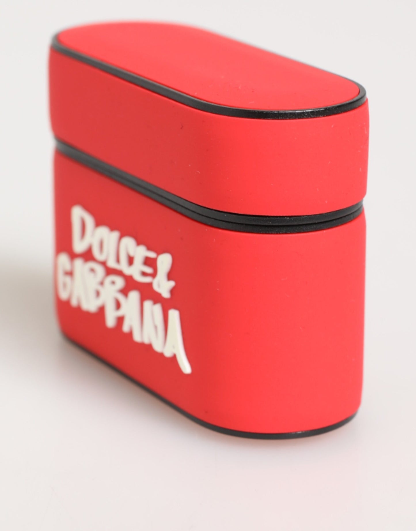 Dolce & Gabbana Red PVC DG Logo Embossed Men Flip Holder Airpods Case