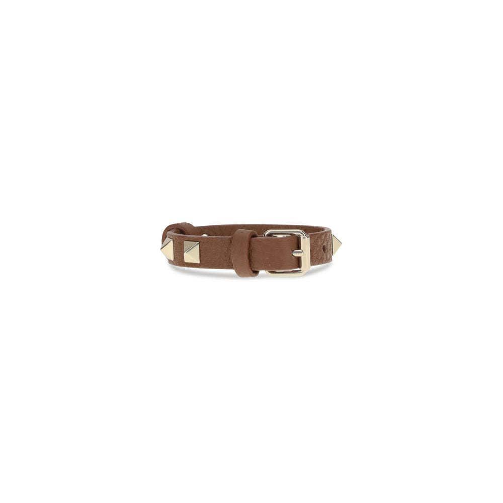 Valentino Garavani Brown Calf Leather Bos Taurus Bracelet