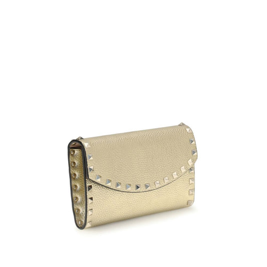 Valentino Garavani Gold Calf Leather Bos Taurus Wallet