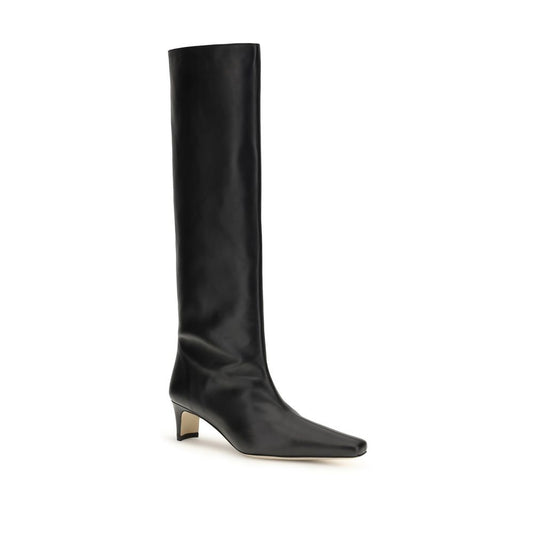 Staud Black Calf Leather Bos Taurus High Heel Boots