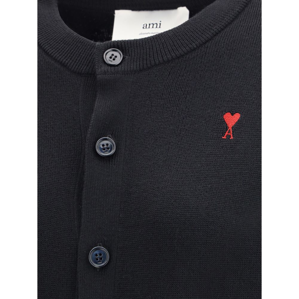 Ami Paris Ami De Coeur merino wool Cardigan