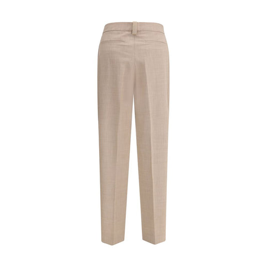 Fabiana Filippi Beige Fleece Wool Dress Pants