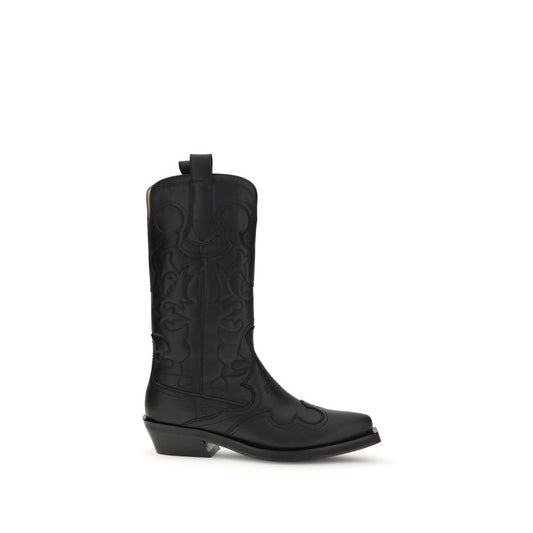 Ganni Black Recycled Leather Boots