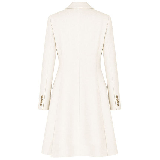 Made in Italy White Wool Women Coat