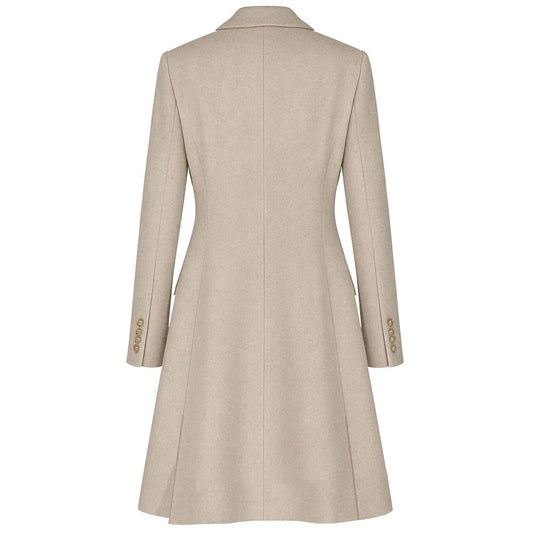 Made in Italy Beige Wool Women Coat