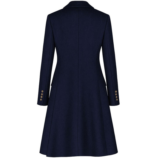 Made in Italy Blue Wool Women Coat