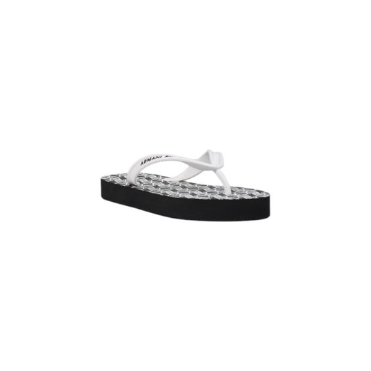 Armani Exchange Black And White Rubber Flip-Flop Sandals