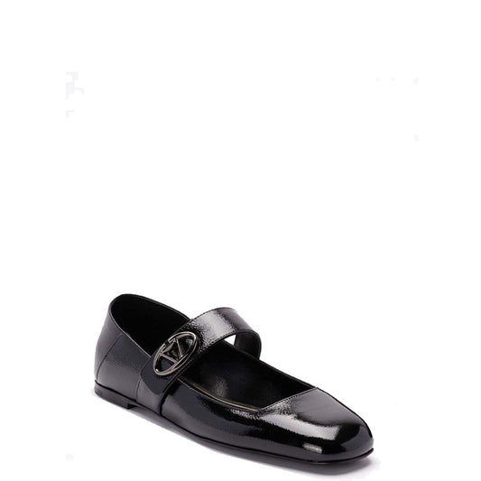 Valentino Garavani Black Calfskin Ballet Flats