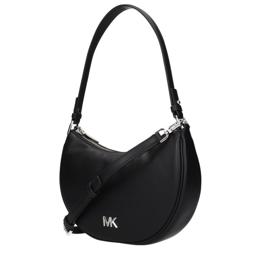 Michael Kors Black Leather Shoulder Bags