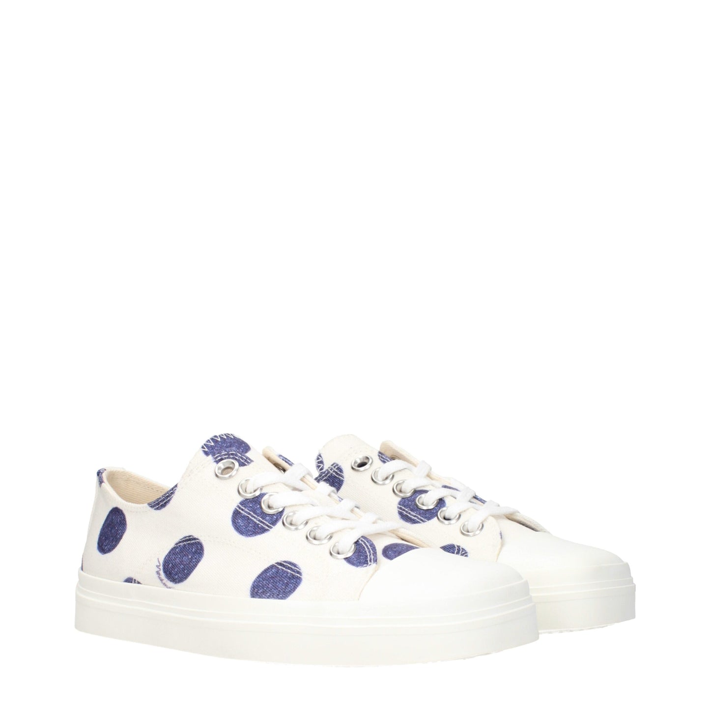 Moschino White Fabric Low Top Sneakers