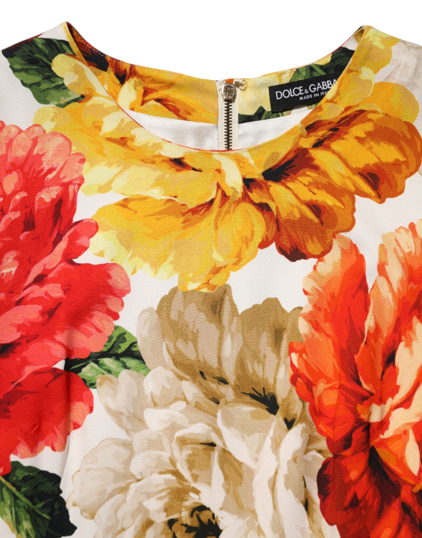 Dolce & Gabbana Multicolor Floral Print Viscose Sheath Dress