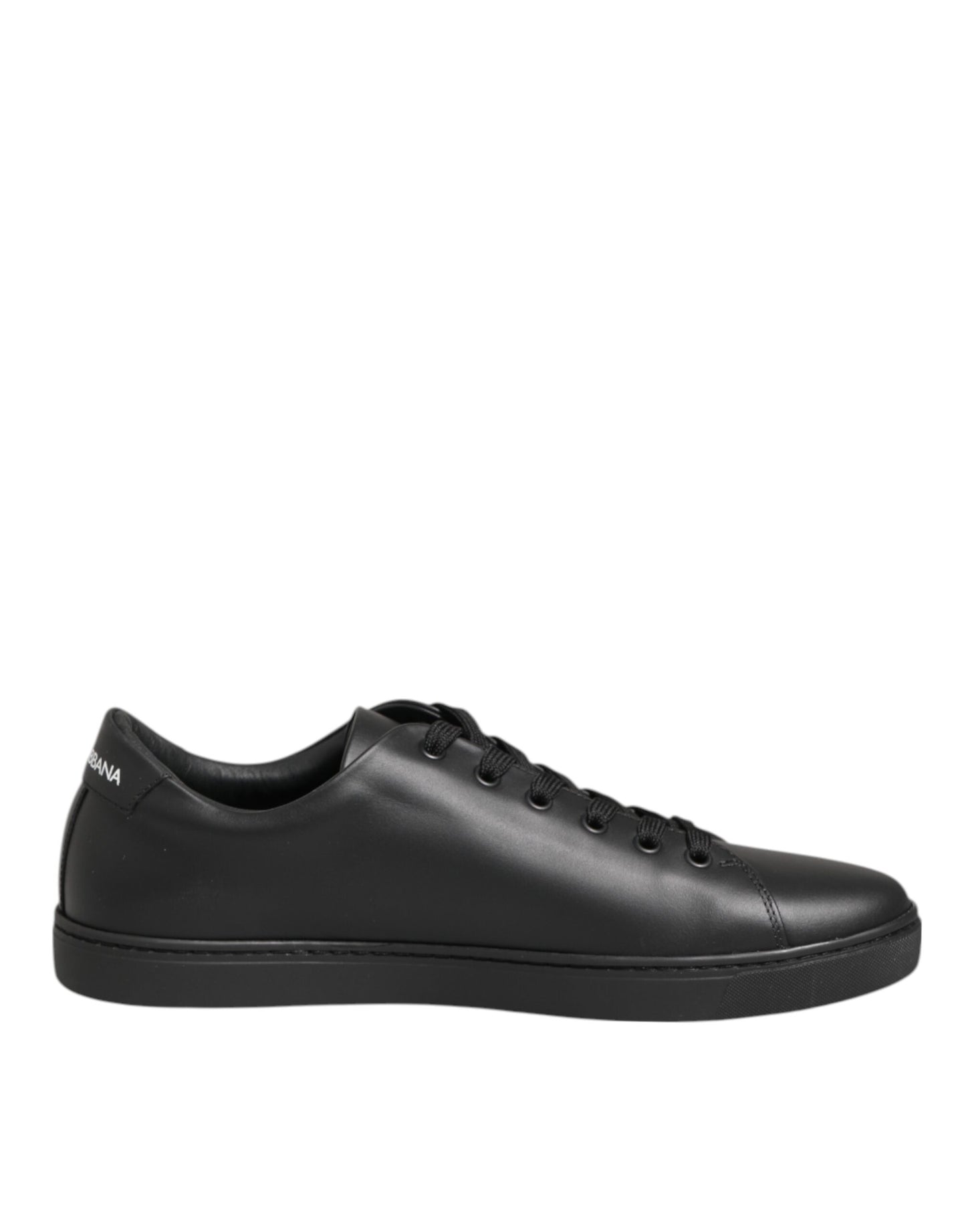 Dolce & Gabbana Black Leather Crystal Heart Sneakers  Shoes
