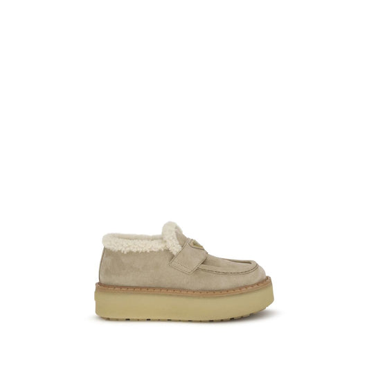 Prada Suede Loafers with shearling