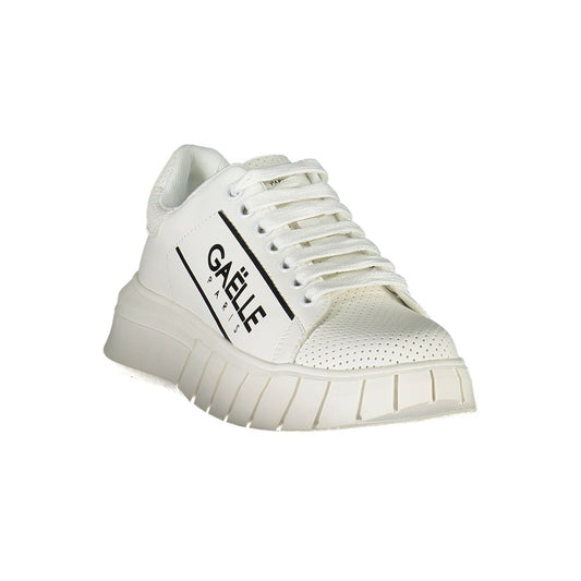 Gaelle Paris White Polyester Sneaker