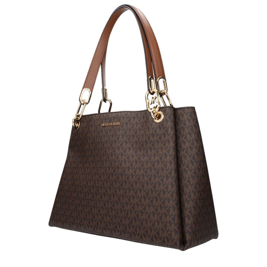 Michael Kors Brown Fabric Shoulder Bags