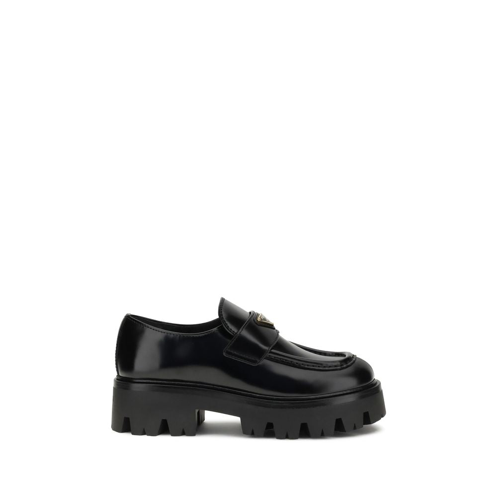 Prada Leather Monolith Loafers