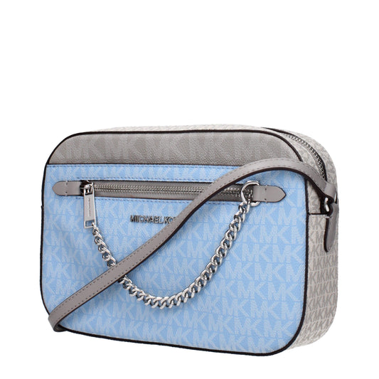 Michael Kors Light Blue Fabric Crossbody Bag