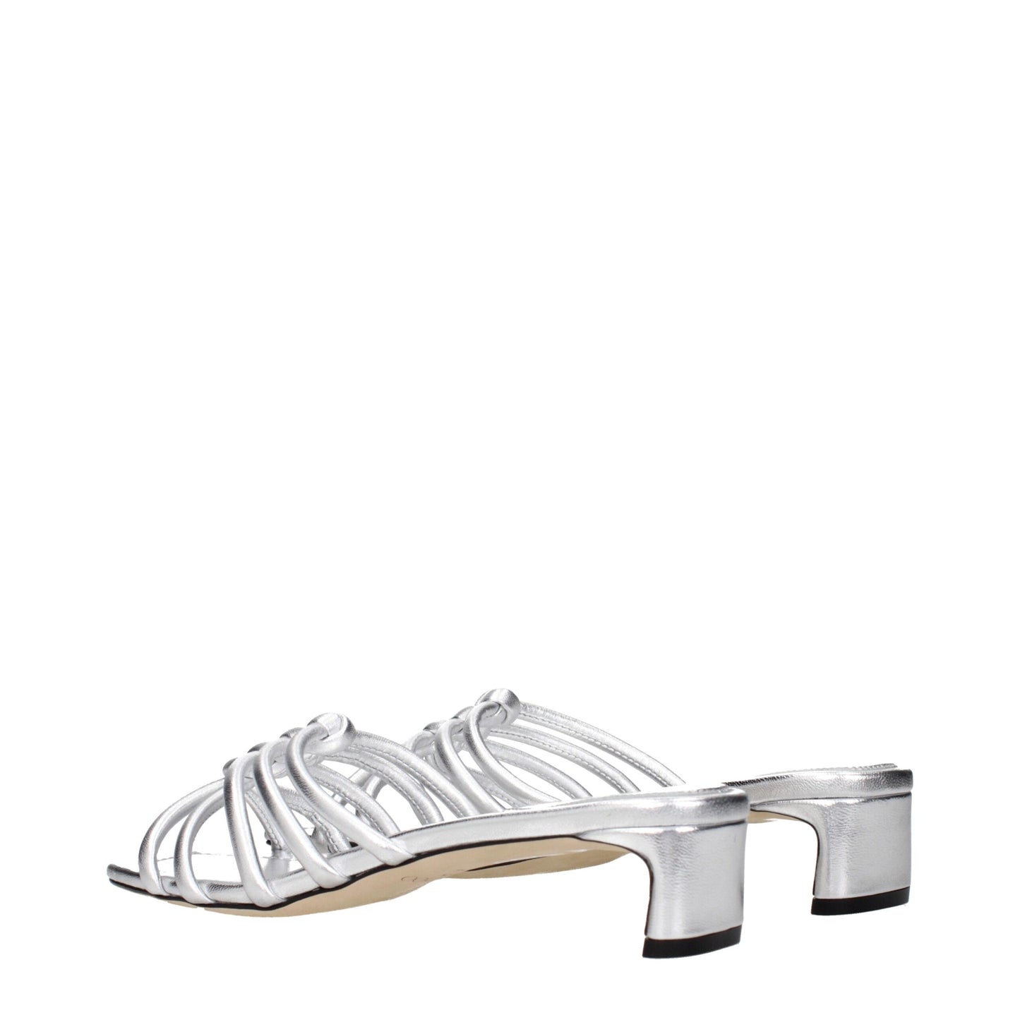 Jimmy Choo Gray Leather Flat Sandals