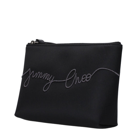 Jimmy Choo Black Satin Clutch Bag